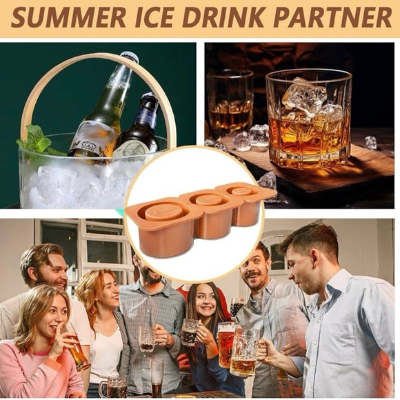 NIB Silicone Ice Cube Tray for Tumbler 30 to 40 oz With Bin and Lid For Freezer - Picture 3 of 11